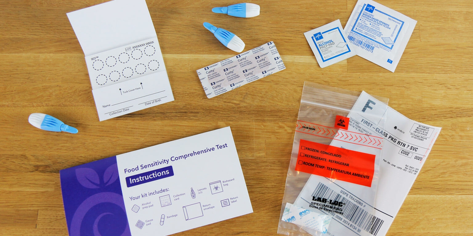 At home food sensitivity test kit components