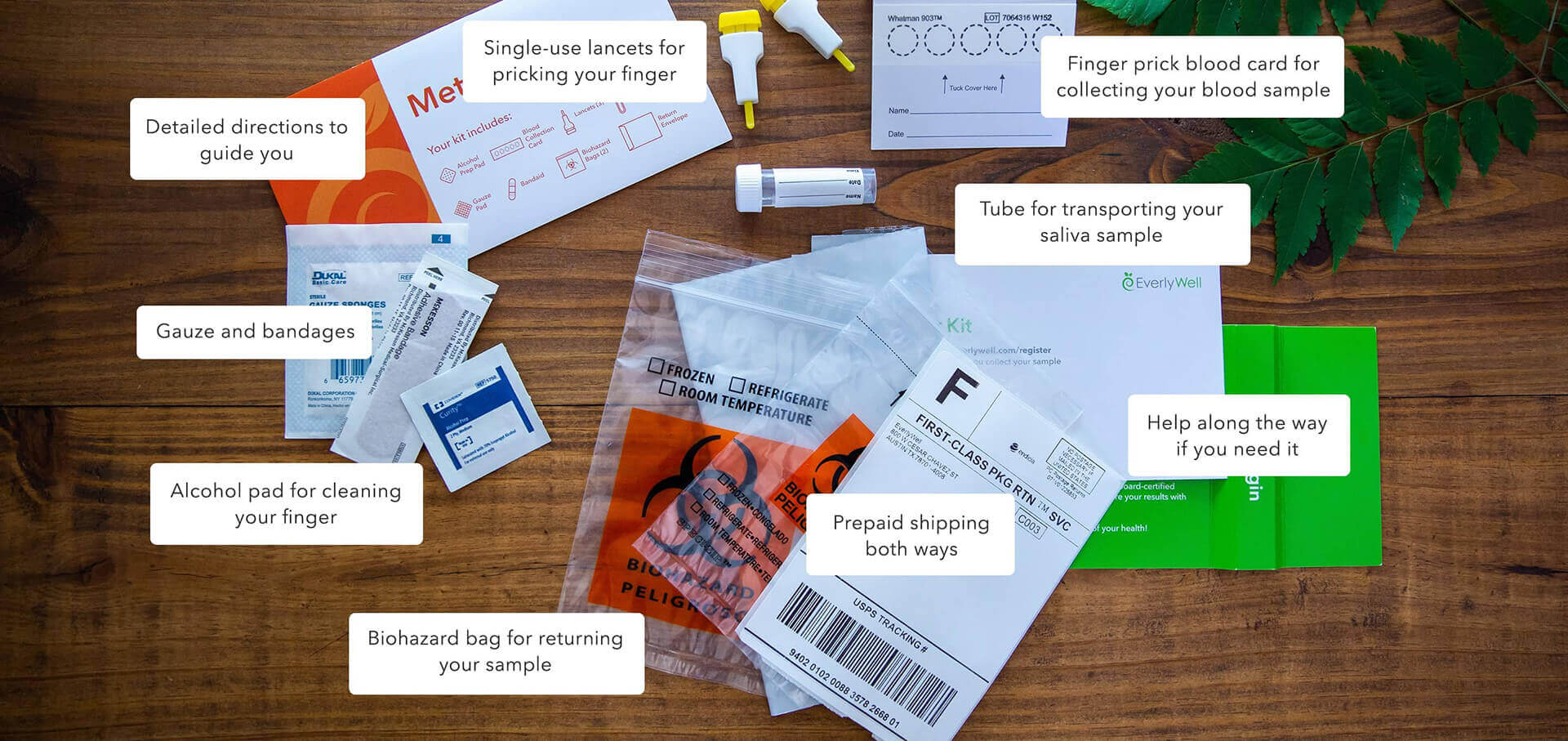 At-home Metabolism Test kit components