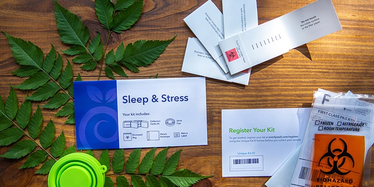 At-home Sleep and Stress Test kit components