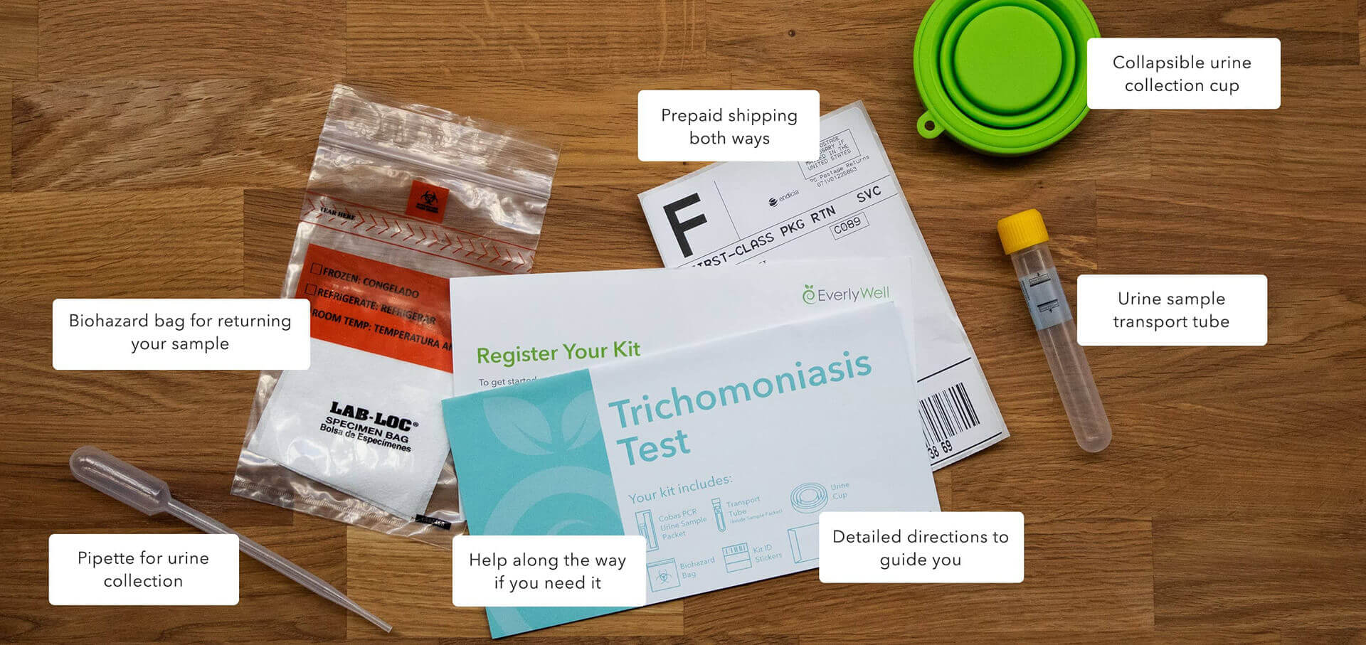 At-home Trichomoniasis Test kit components