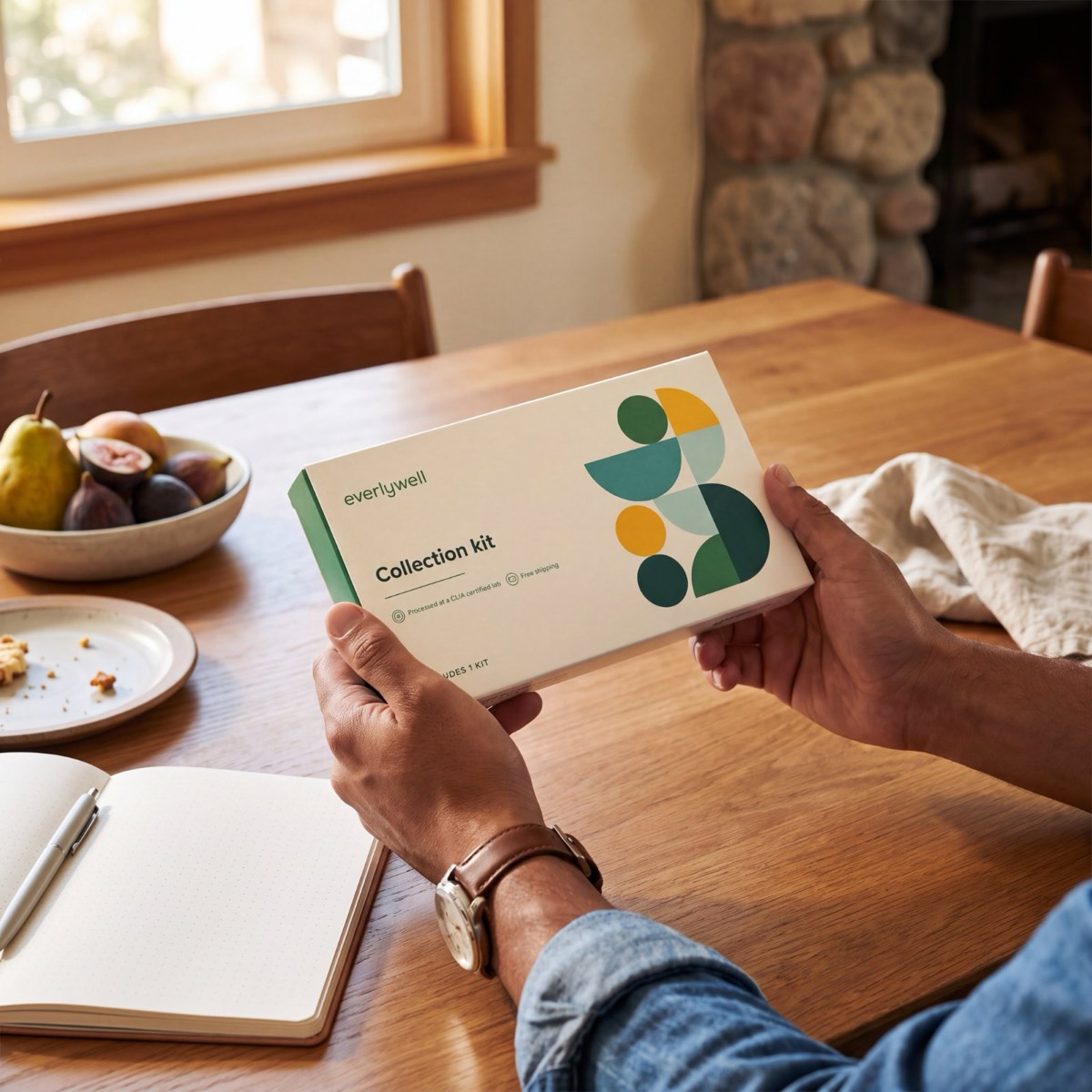 The Food Sensitivity Comprehensive Test kit in hand at home