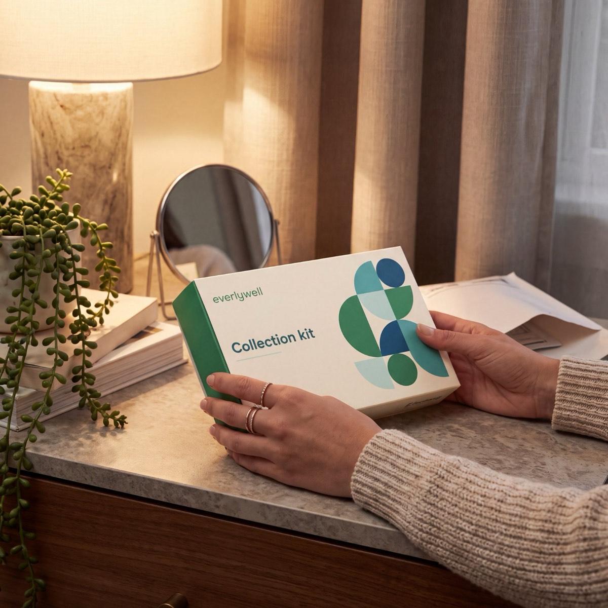 The STD Test - 5 Panel kit in hand at home
