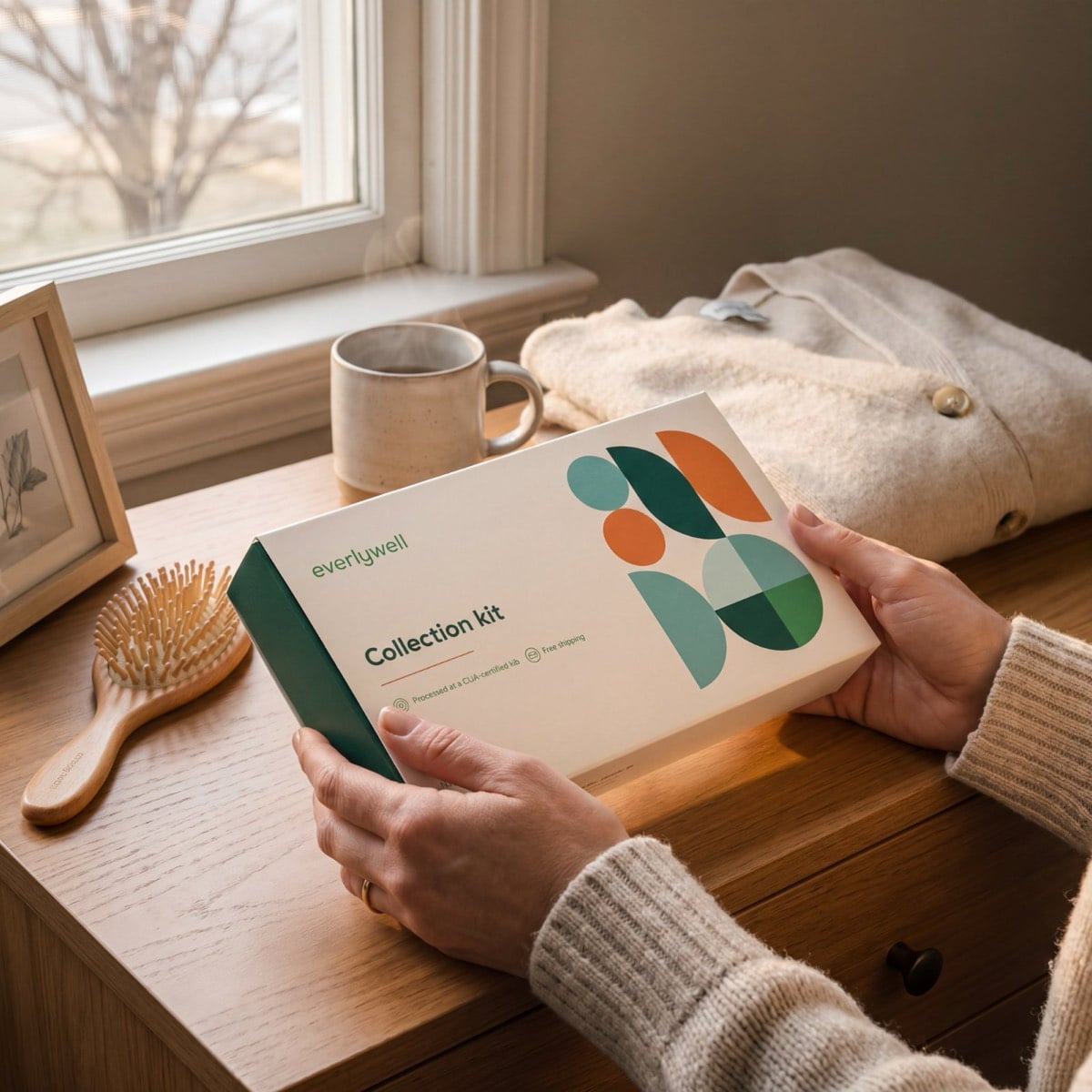 The Thyroid Test kit in hand at home